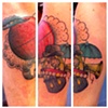 clock face man in hot apple balloon tattoo on luke by sanchez