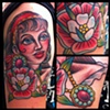 girl head tattoo by sanchez tattooer