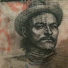 portrait on pig skin