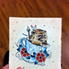 ewok in a teacup, ink+coffee
