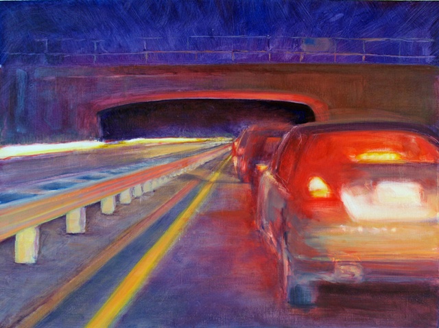 Red Glow, Grumman Avenue Bridge  SOLD