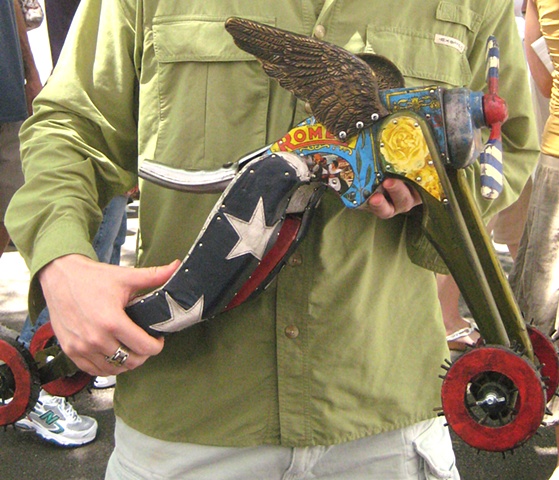 "Robert R" held by his new owner