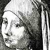 GIRL WITH A PEARL EARRING BENT HORIZONTALLY