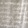 And the woman said to her, "Tell your secrets to the birds, child. When they stop their crying, slit them, and so too will your memories hush themselves."