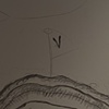 a past presents a future, detail of wall drawing with victory flag and handprint