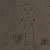 a past presents a future, detail of wall drawing, children's doodles