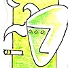 Alien Smoking a Cigarette