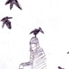 Old Woman and a Flock of Crows