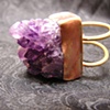 Raw Amethyst Square Ring