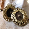 Antique Brass Frame Earrings