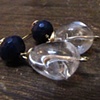 Clear Crystal and Blue Stone Earrings