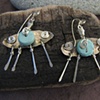 Turquoise and Silver Fringed Earrings
