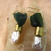 Green Jade and Pearl Earrings