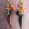 Agate and Ruby Earrings