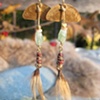 Brass and Feather Earrings