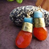 Carnelian and Glass Earrings