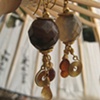 Agate and Hessonite Garnet Earrings