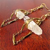 Crystal Spike and Chain Loop Earrings