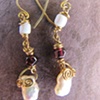 Garnet and Pearl Earrings