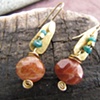 Sunstone and Emerald Dangles