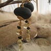 Black Afgan and Citrine Earrings