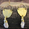 Brass and Pearl Dangles