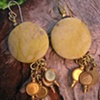 Serpentine and Brass Earrings