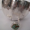 Hand Raised Silver Vessel with Turquoise Ring