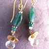 Adventurine and Brass Dangles