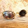 Abalone and Black Mica Rings