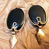 Black Onyx and Hammered Brass Tassel Earrings