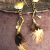 Disk and Feather Earrings