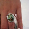 Hand Raised Silver Vessel with Turquoise Ring