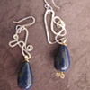 Silver and Lapis Squiggle Earrings