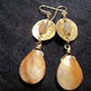 Gold Shell and Labradorite Earrings