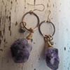Amethist and Pyrite Hoops