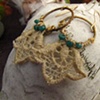 Lace and Emerald Hoops