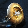 Tiny Vertebra Ring with Brass Frame