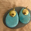 Large Turquoise and Brass Drops