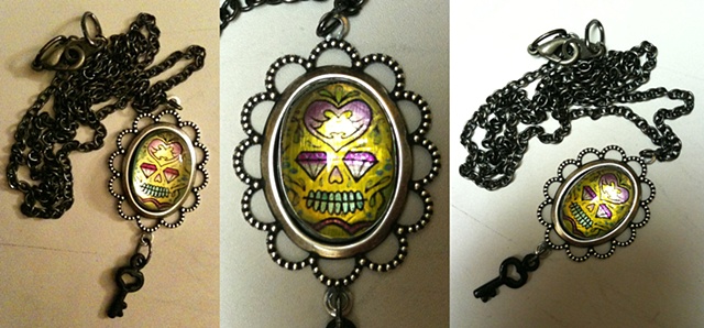 sugar skull necklace