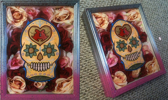 sugar skull roses