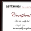 Ash Kumar Henna Certificate