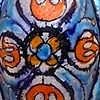 Turquoise & Tangerine Maquette for Three Part Bottle