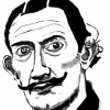 Salvador Dali with Slicked Hair