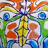 Red, Yellow & Green Leaf Face Bottle