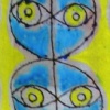 Turquoise & Yellow Face Bottle